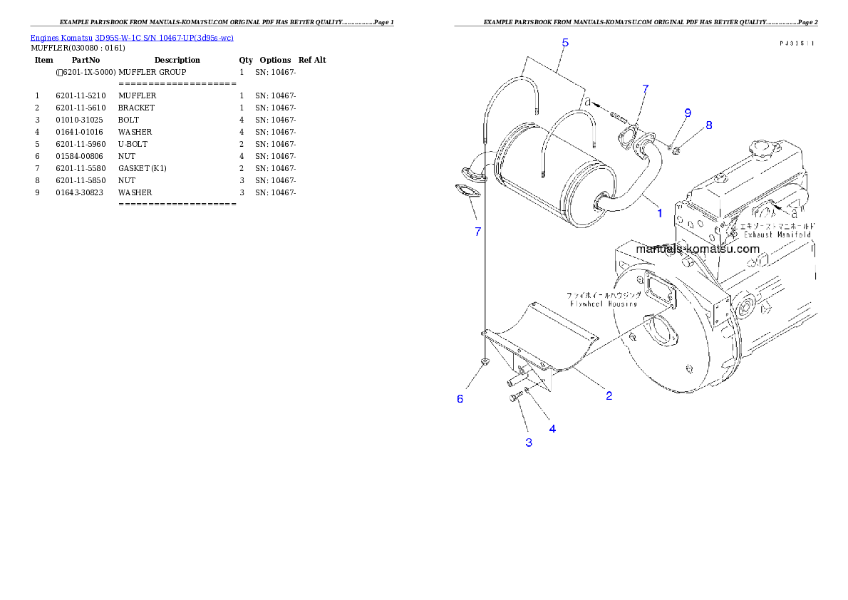 Protected: 3D95S-W-1C S/N 10467-UP Partsbook