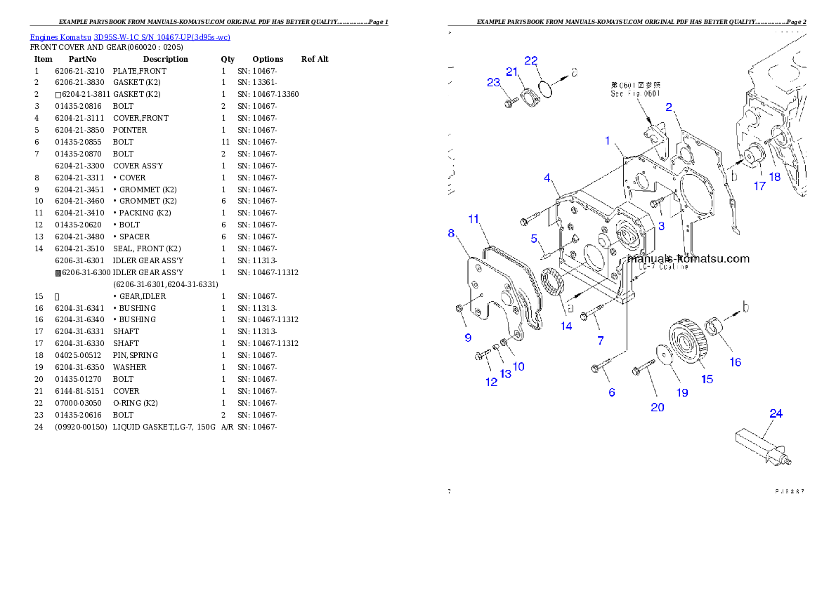 Protected: 3D95S-W-1C S/N 10467-UP Partsbook