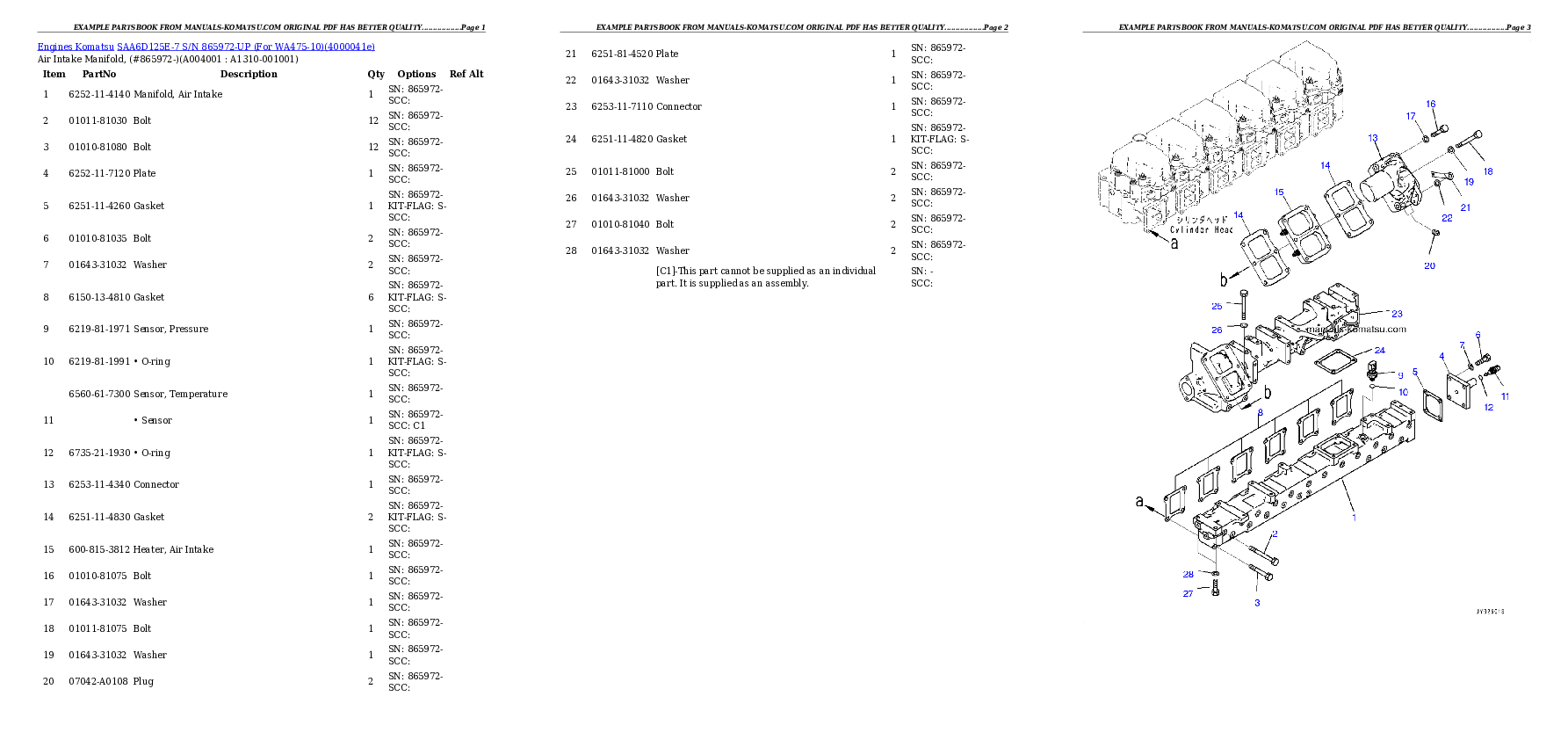 Protected: SAA6D125E-7 S/N 865972-UP (For WA475-10) Partsbook