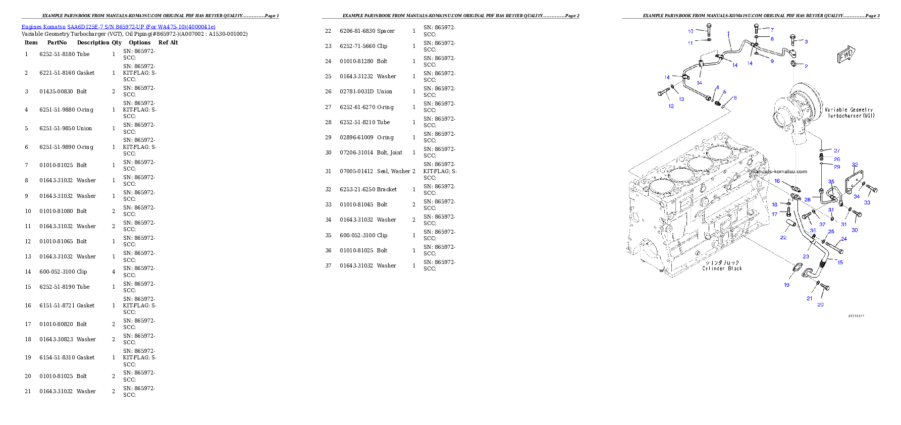 Protected: SAA6D125E-7 S/N 865972-UP (For WA475-10) Partsbook