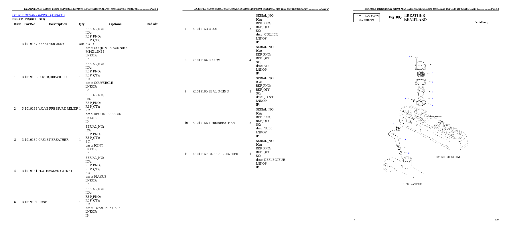 Protected: WA430-6 S/N 65562-UP (FOR KAL (Chassis only)) Partsbook