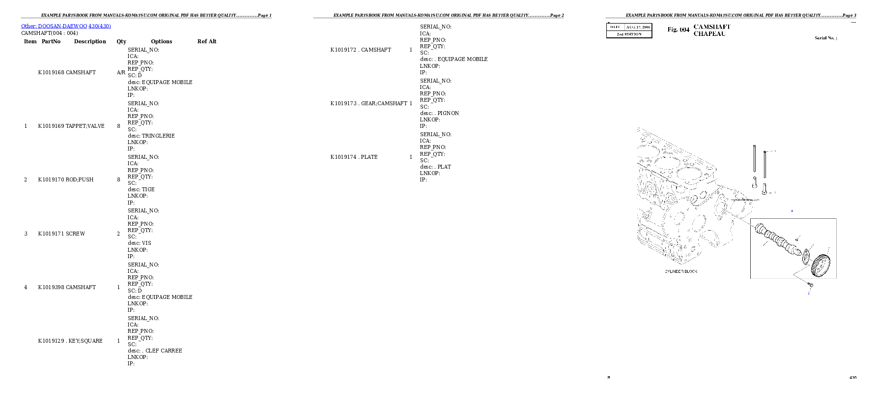 Protected: WA430-6 S/N 65562-UP (FOR KAL (Chassis only)) Partsbook