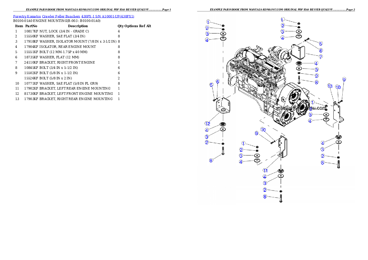 Protected: 430FX-1 S/N A10001-UP Partsbook