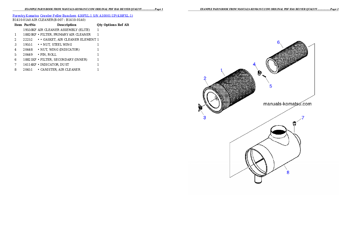 Protected: 430FXL-1 S/N A10001-UP Partsbook