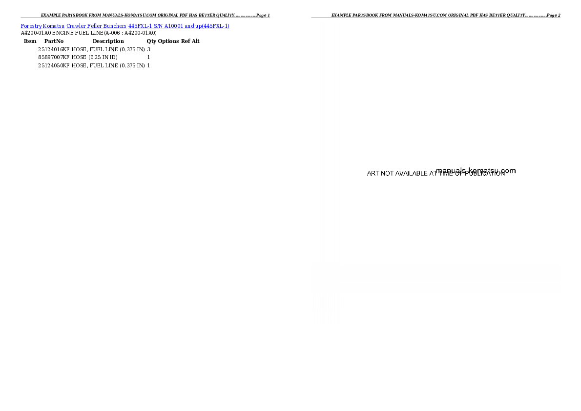 445FXL-1 S/N A10001 and up Partsbook