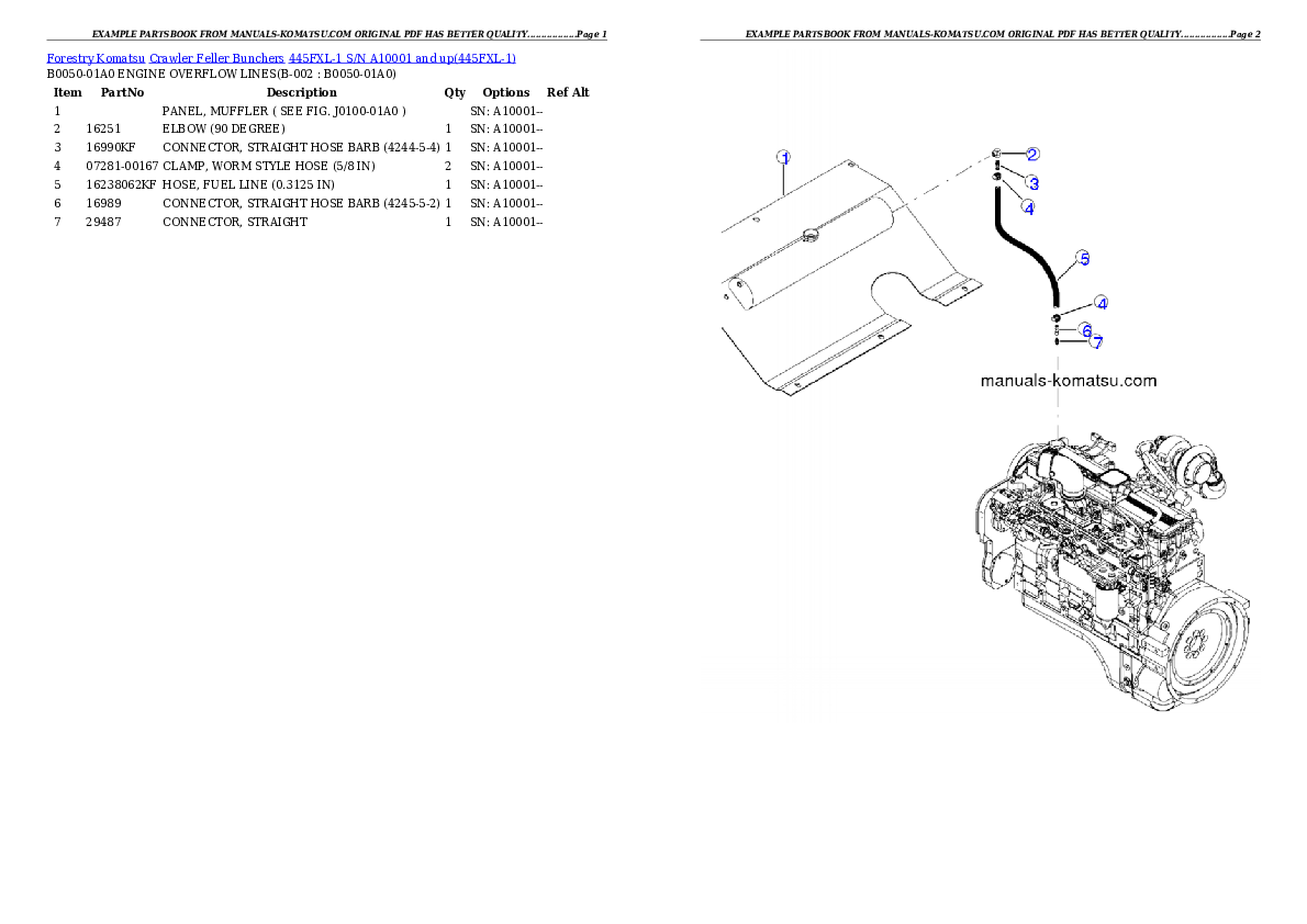 Protected: 445FXL-1 S/N A10001 and up Partsbook