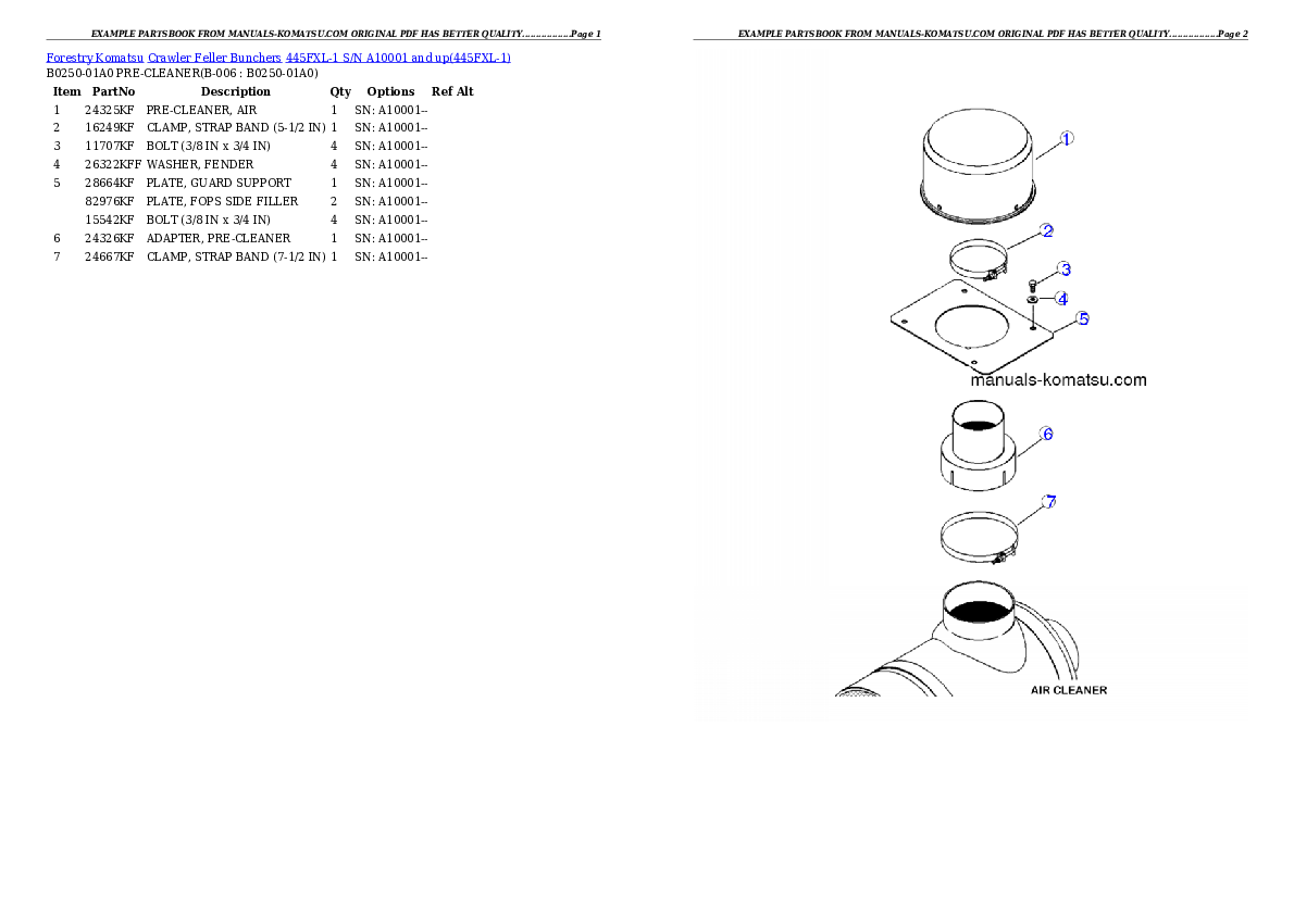 Protected: 445FXL-1 S/N A10001 and up Partsbook