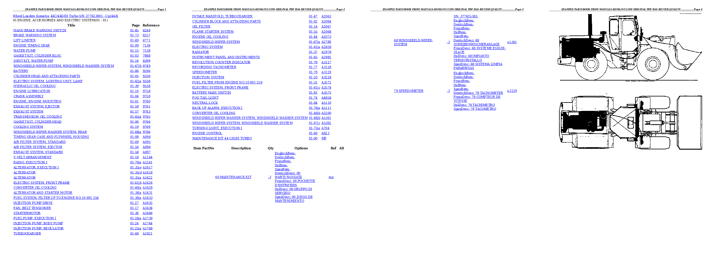 44C/44D/DI Turbo S/N 377623001 - Up Partsbook