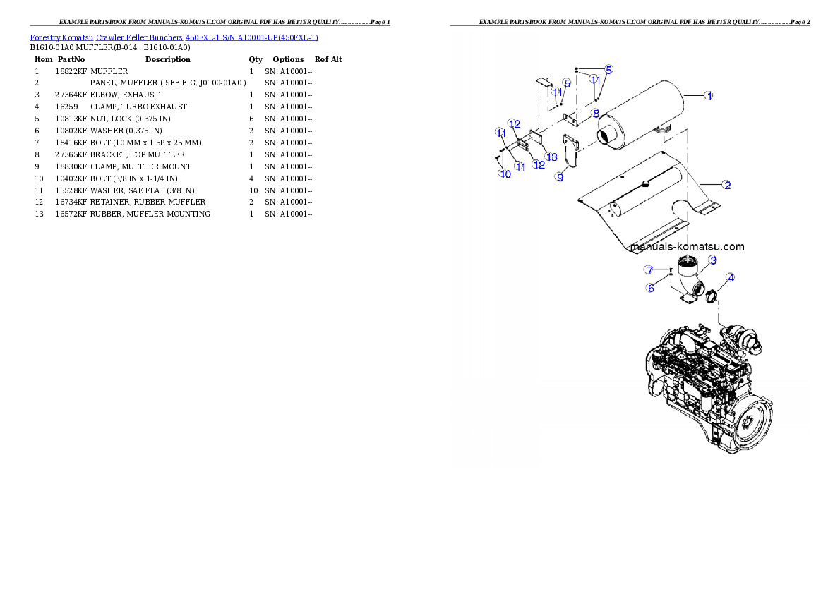 Protected: 450FXL-1 S/N A10001-UP Partsbook