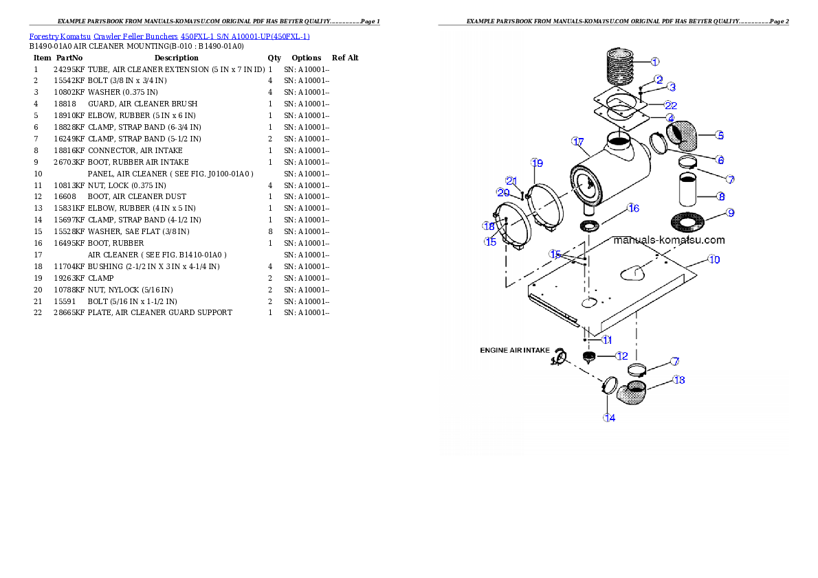 Protected: 450FXL-1 S/N A10001-UP Partsbook