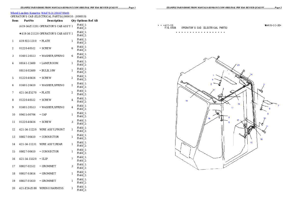Protected: WA470-3(-20) Partsbook