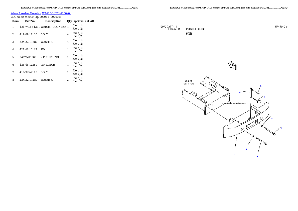 Protected: WA470-3(-20) Partsbook