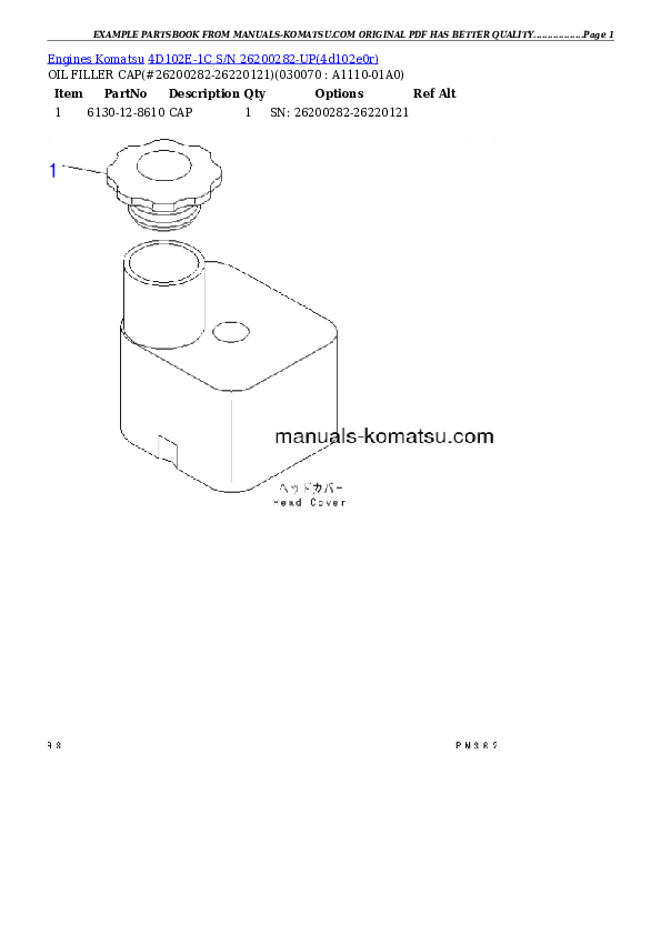 Protected: 4D102E-1C S/N 26200282-UP Partsbook