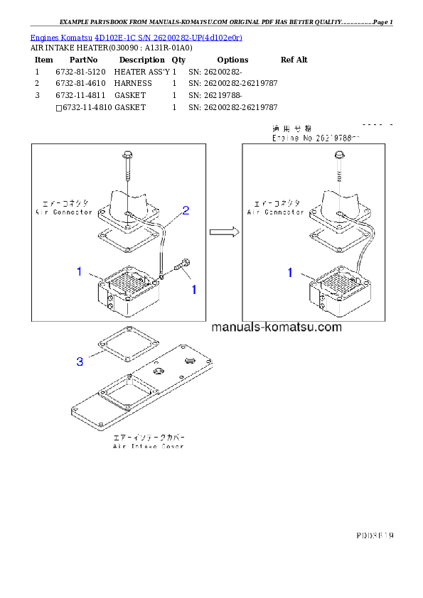 Protected: 4D102E-1C S/N 26200282-UP Partsbook