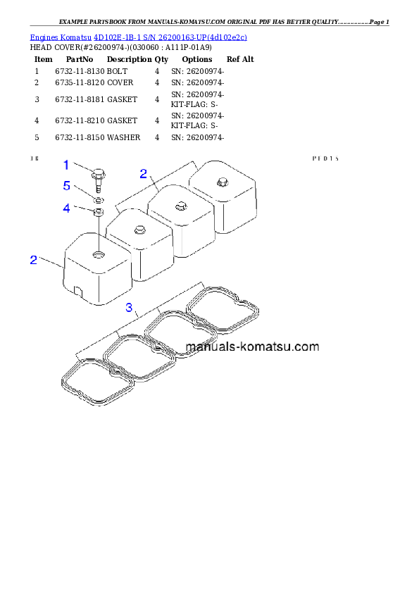 Protected: 4D102E-1B-1 S/N 26200163-UP Partsbook