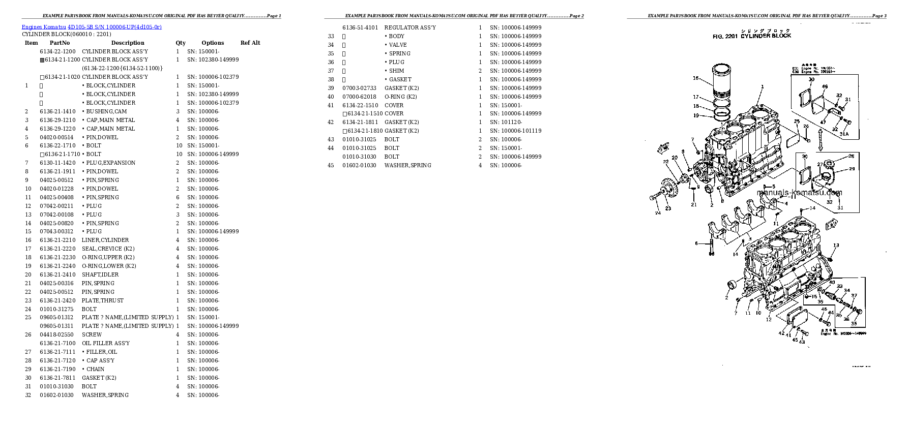 Protected: 4D105-5B S/N 100006-UP Partsbook