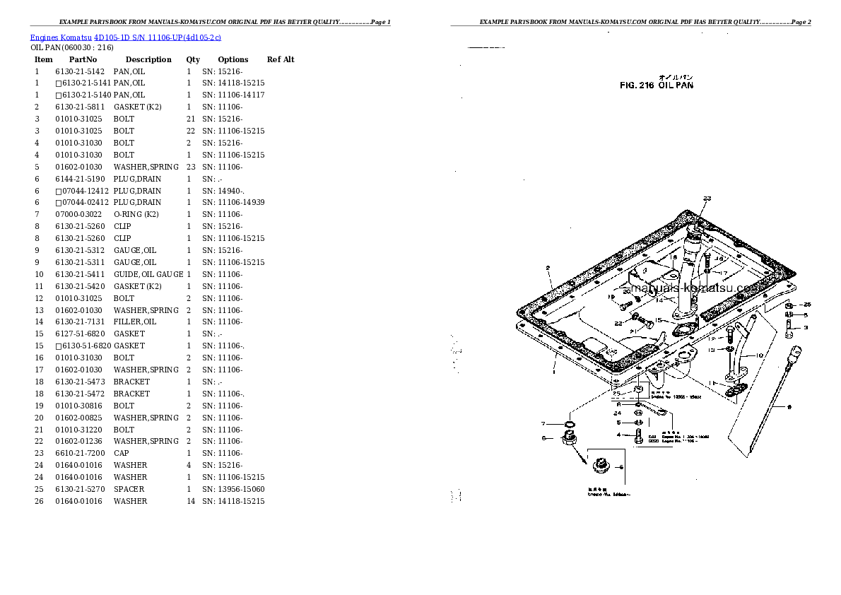 Protected: 4D105-1D S/N 11106-UP Partsbook