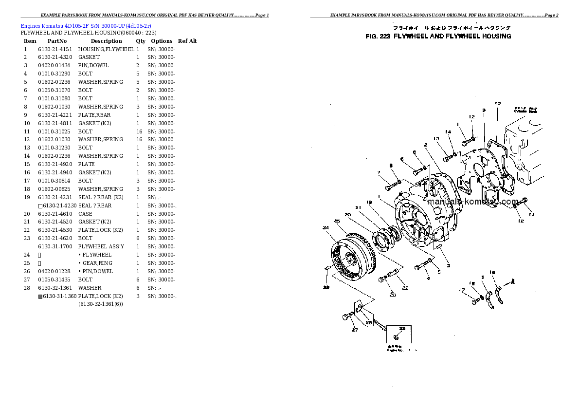 Protected: 4D105-2F S/N 30000-UP Partsbook