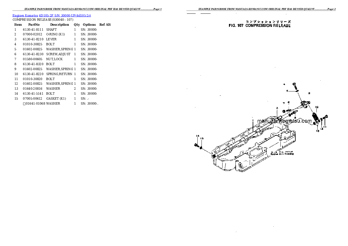 Protected: 4D105-2F S/N 30000-UP Partsbook
