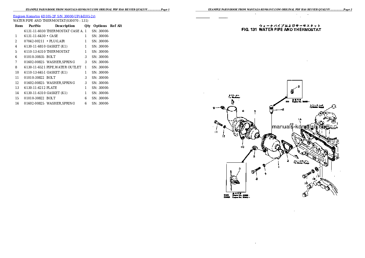 Protected: 4D105-2F S/N 30000-UP Partsbook