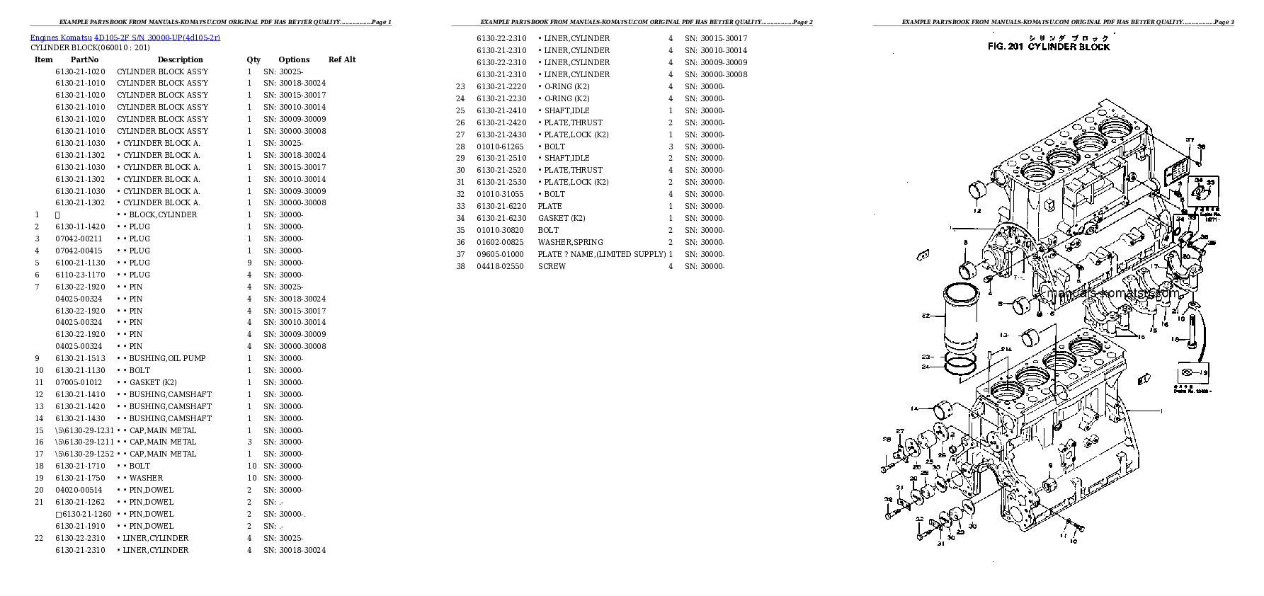 Protected: 4D105-2F S/N 30000-UP Partsbook
