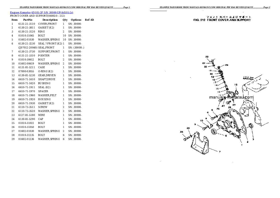 Protected: 4D105-2F S/N 30000-UP Partsbook