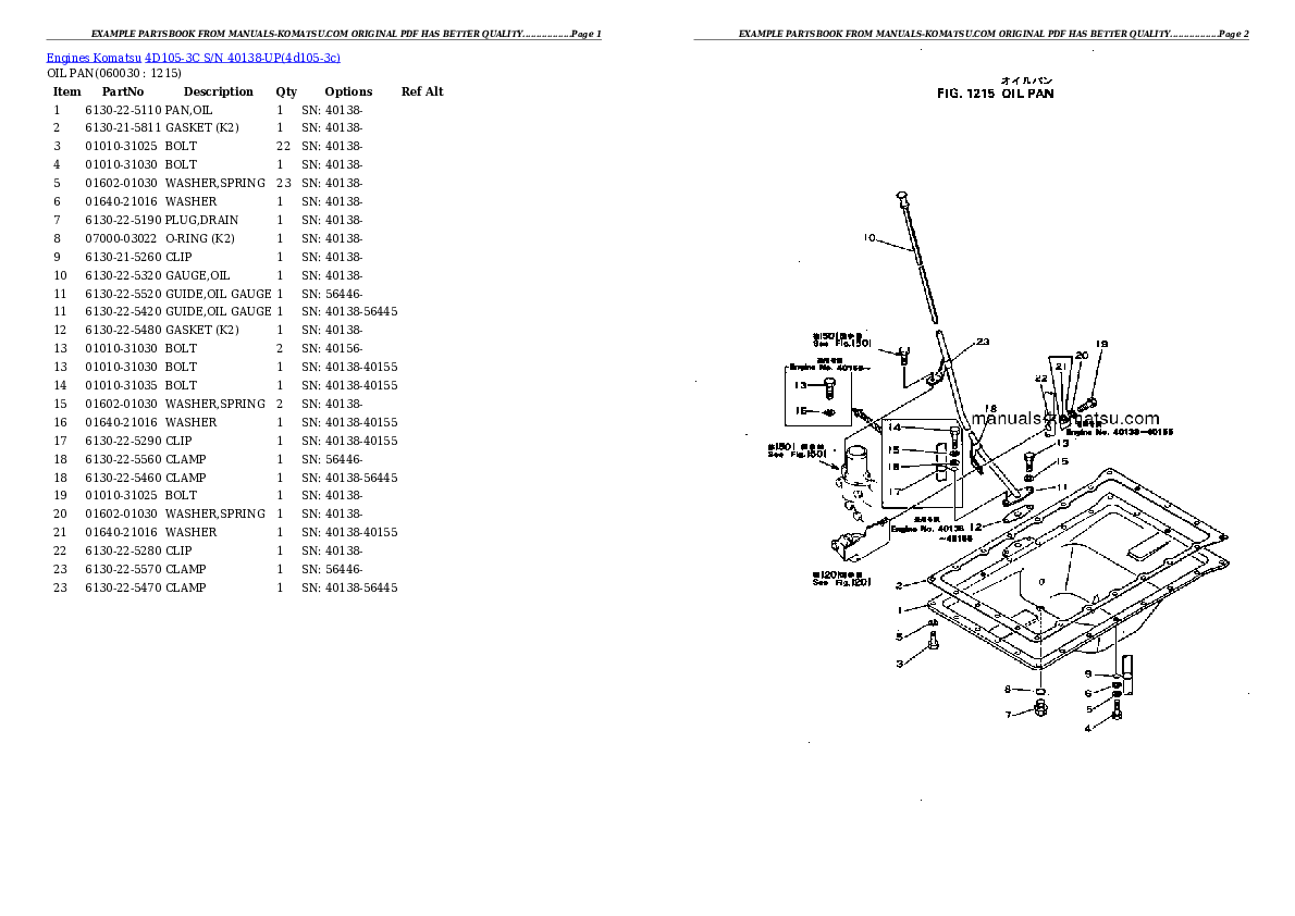 Protected: 4D105-3C S/N 40138-UP Partsbook