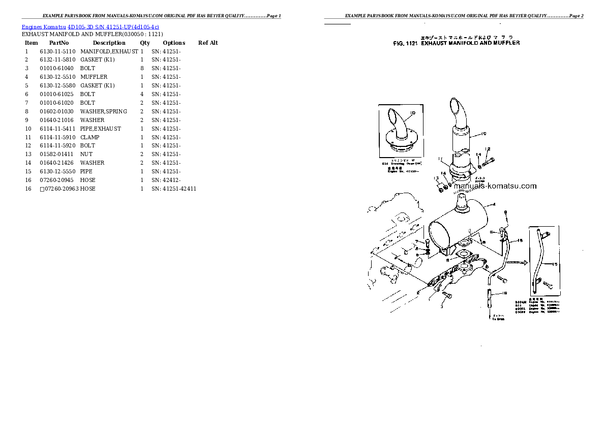 Protected: 4D105-3D S/N 41251-UP Partsbook