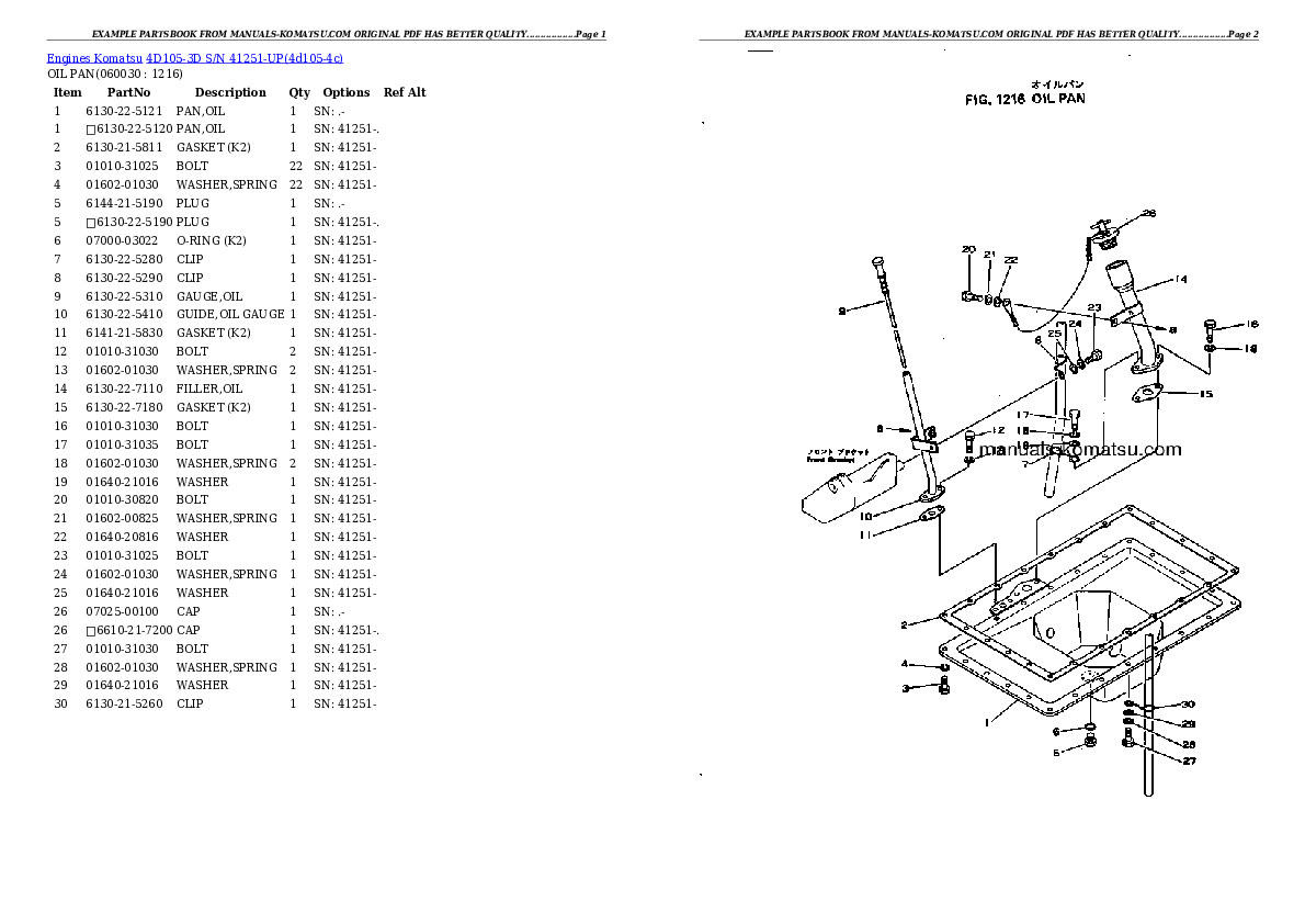 Protected: 4D105-3D S/N 41251-UP Partsbook