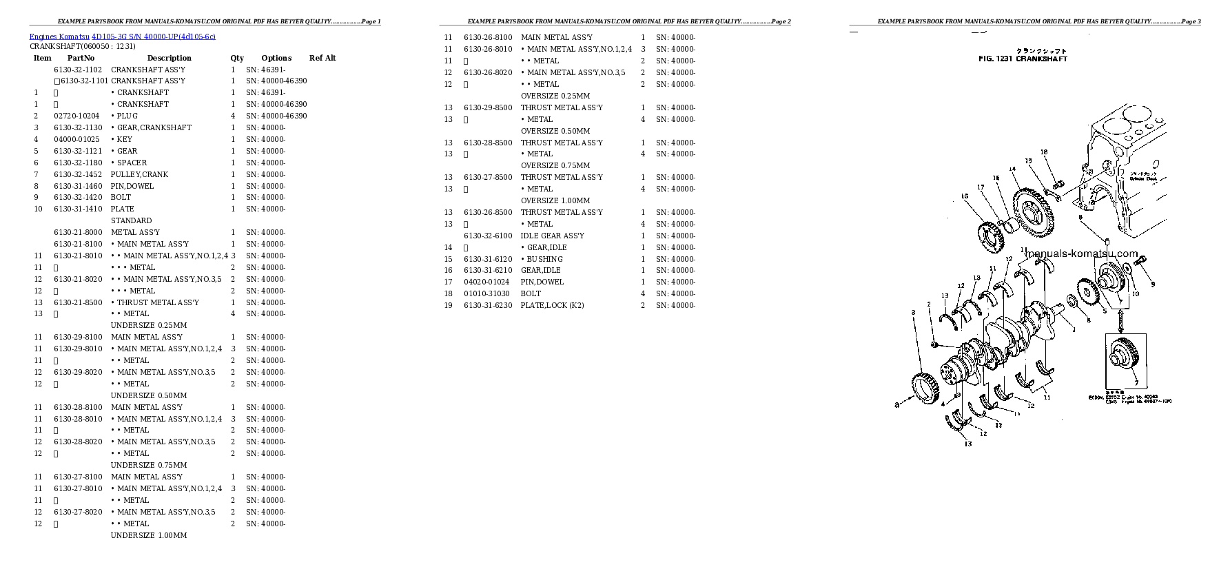 Protected: 4D105-3G S/N 40000-UP Partsbook