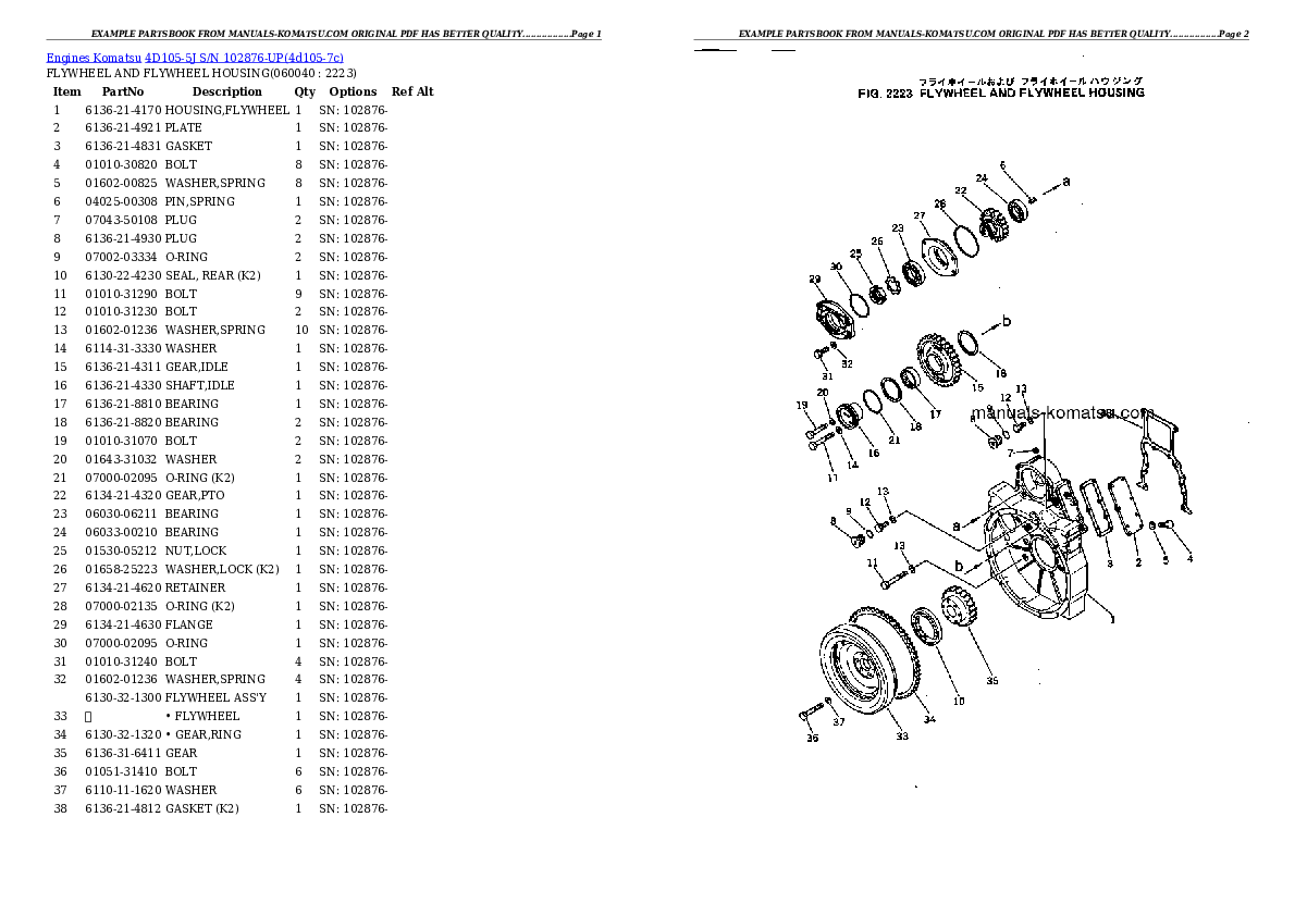 Protected: 4D105-5J S/N 102876-UP Partsbook