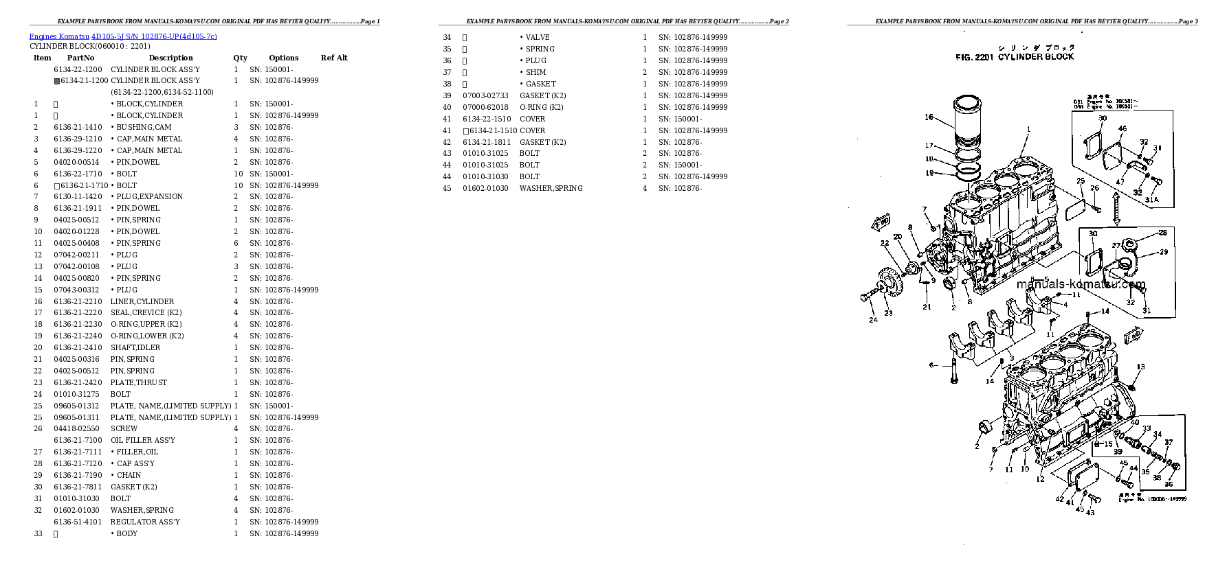 Protected: 4D105-5J S/N 102876-UP Partsbook