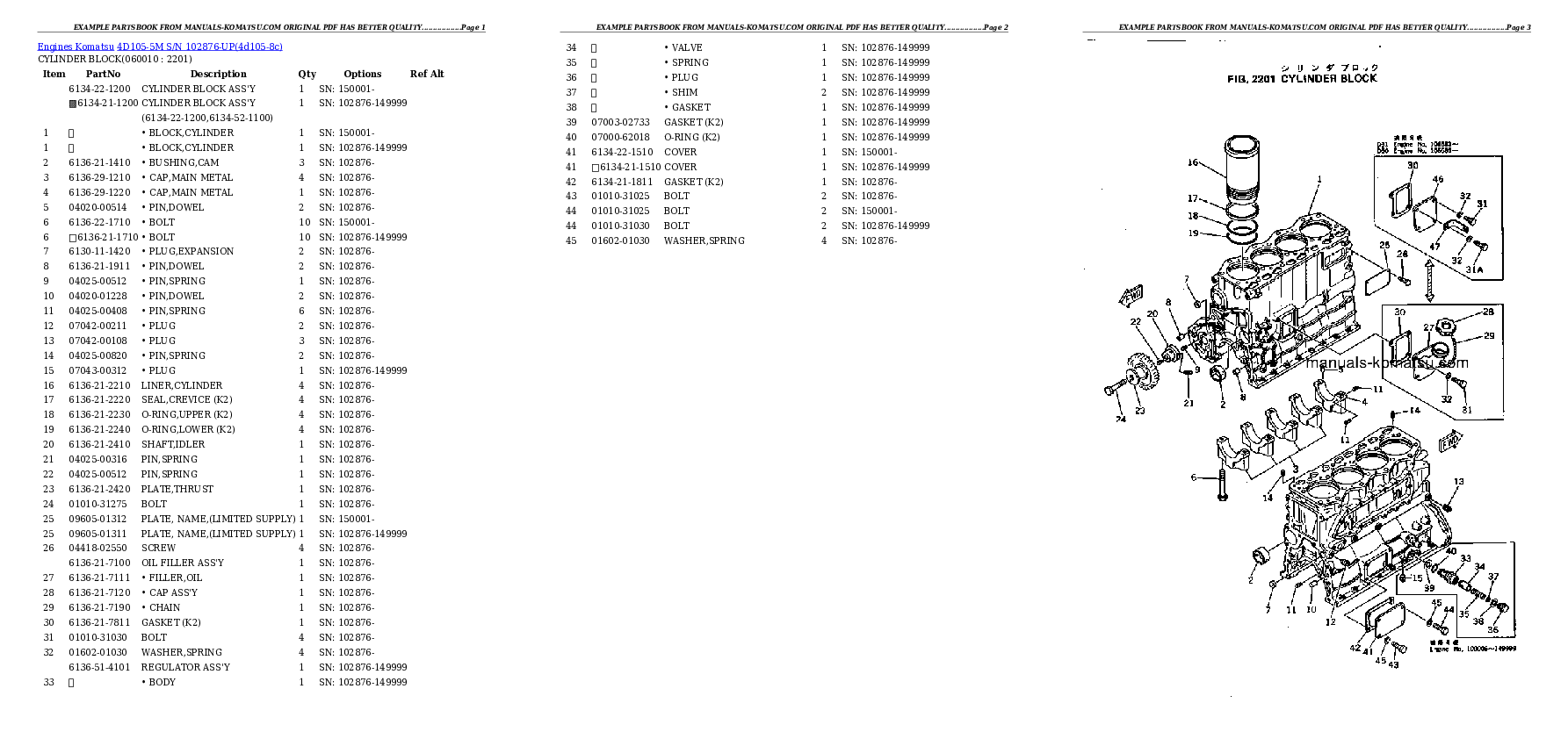 Protected: 4D105-5M S/N 102876-UP Partsbook