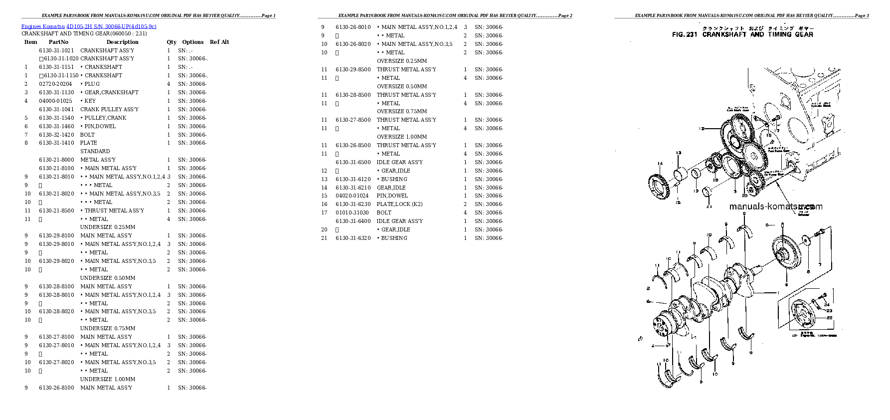 Protected: 4D105-2H S/N 30066-UP Partsbook