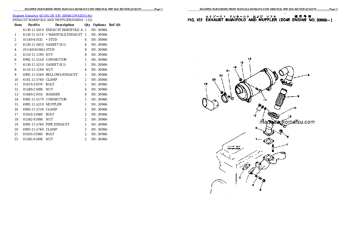 Protected: 4D105-2H S/N 30066-UP Partsbook