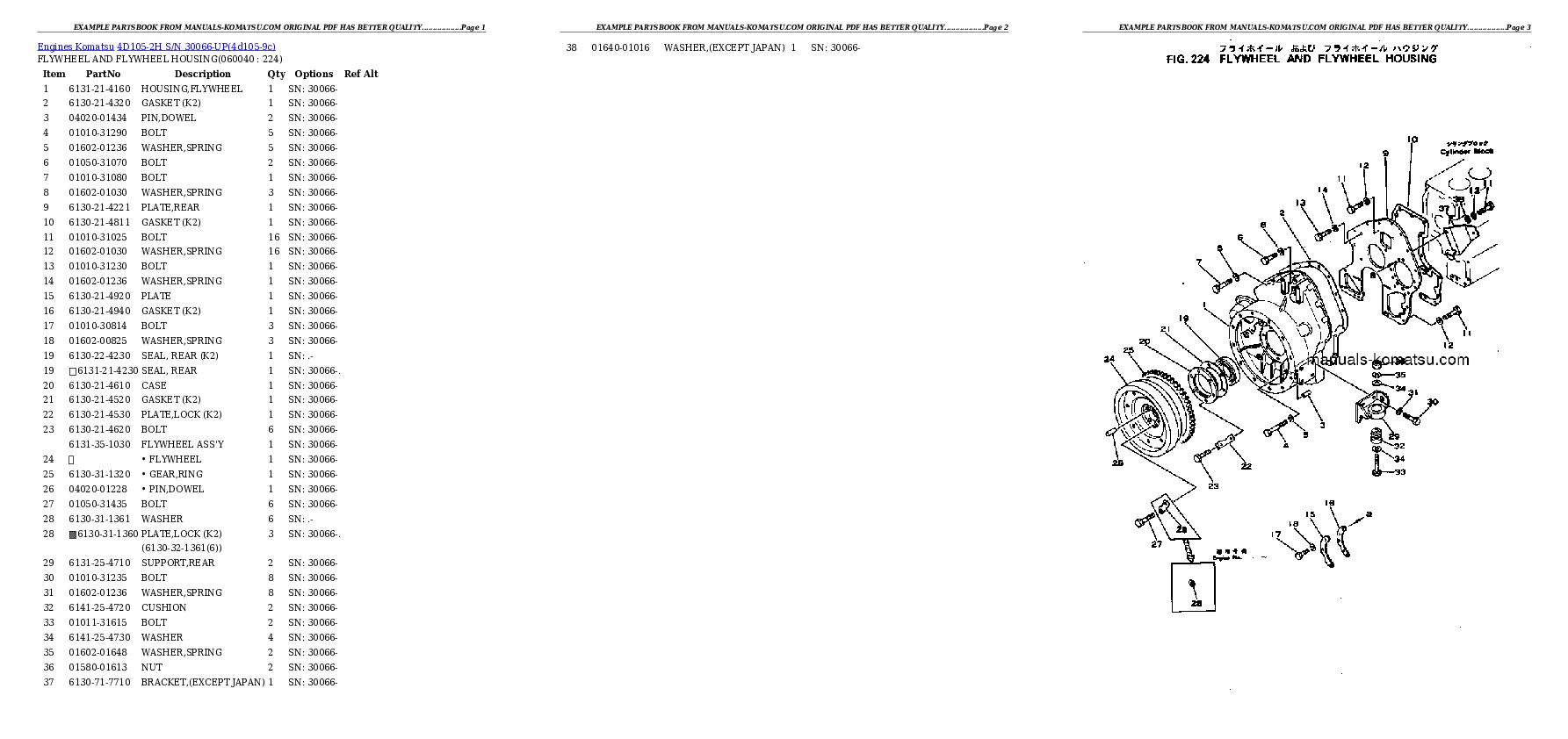 Protected: 4D105-2H S/N 30066-UP Partsbook