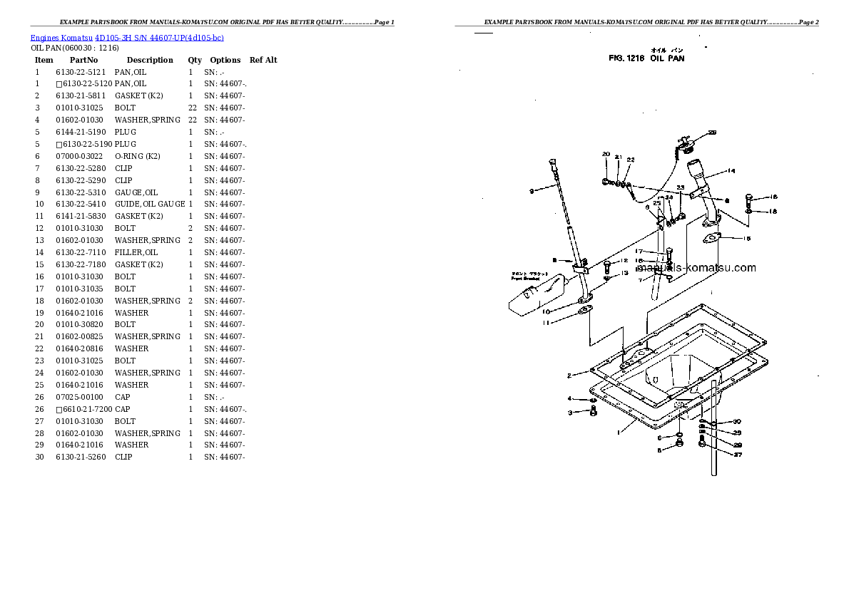 Protected: 4D105-3H S/N 44607-UP Partsbook