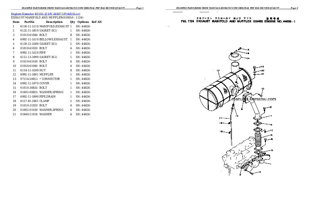 Protected: 4D105-3J S/N 44607-UP Partsbook