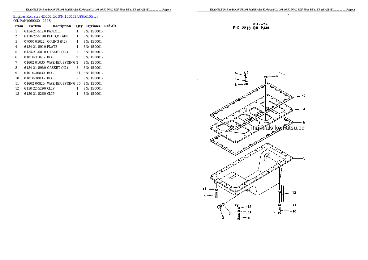 Protected: 4D105-5K S/N 150001-UP Partsbook