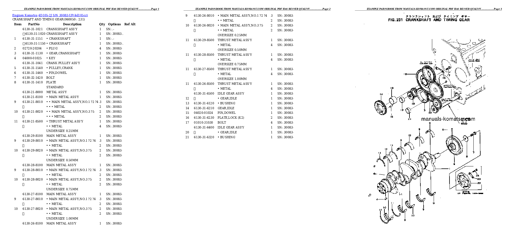 Protected: 4D105-2J S/N 30083-UP Partsbook