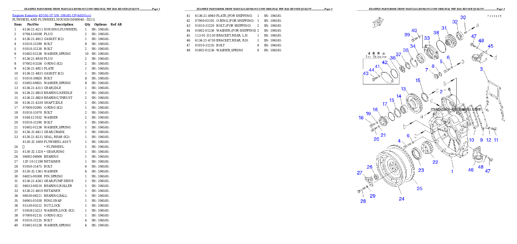 Protected: 4D105-5T S/N 106581-UP Partsbook