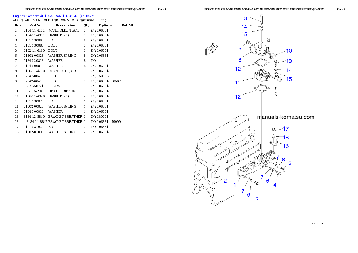 Protected: 4D105-5T S/N 106581-UP Partsbook