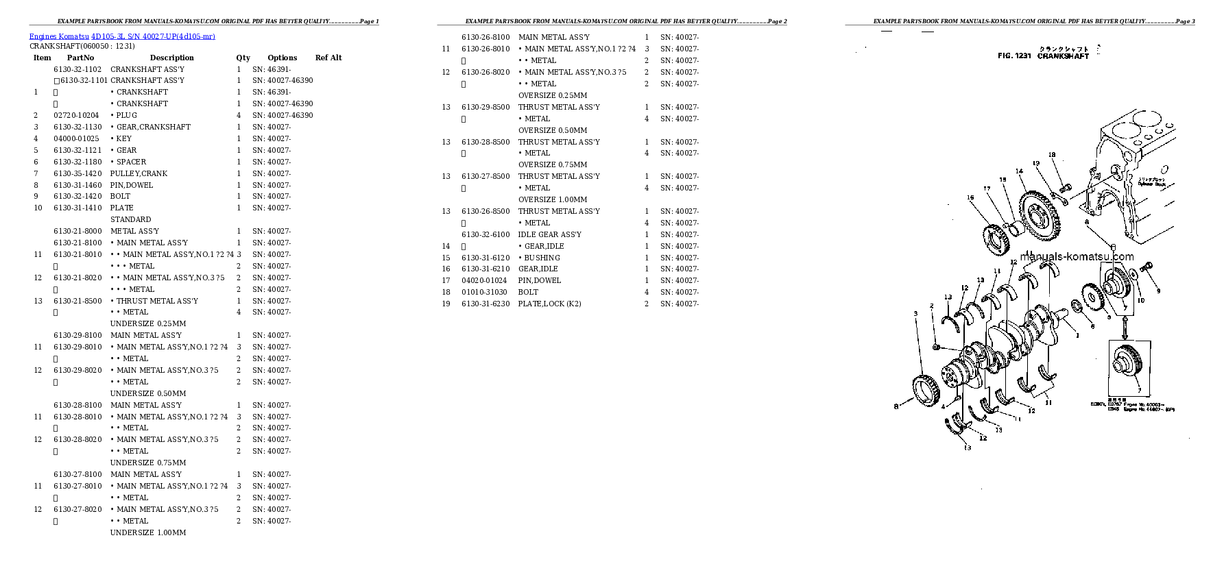 Protected: 4D105-3L S/N 40027-UP Partsbook