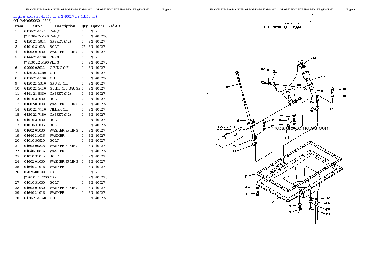 Protected: 4D105-3L S/N 40027-UP Partsbook
