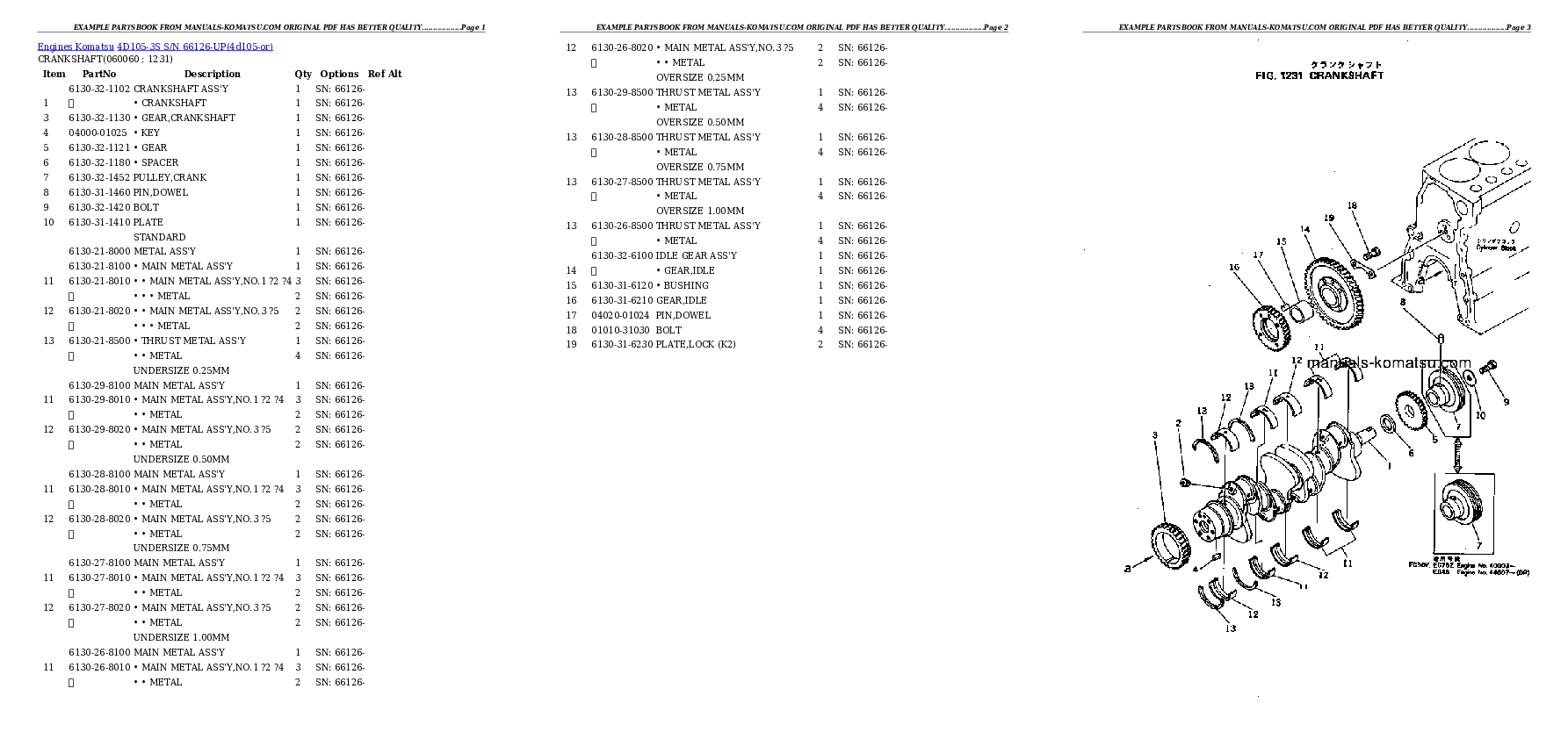 Protected: 4D105-3S S/N 66126-UP Partsbook