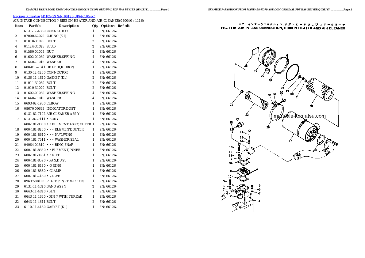 Protected: 4D105-3S S/N 66126-UP Partsbook