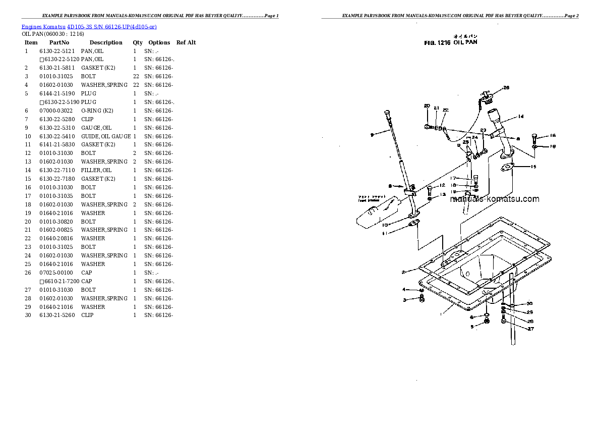 Protected: 4D105-3S S/N 66126-UP Partsbook