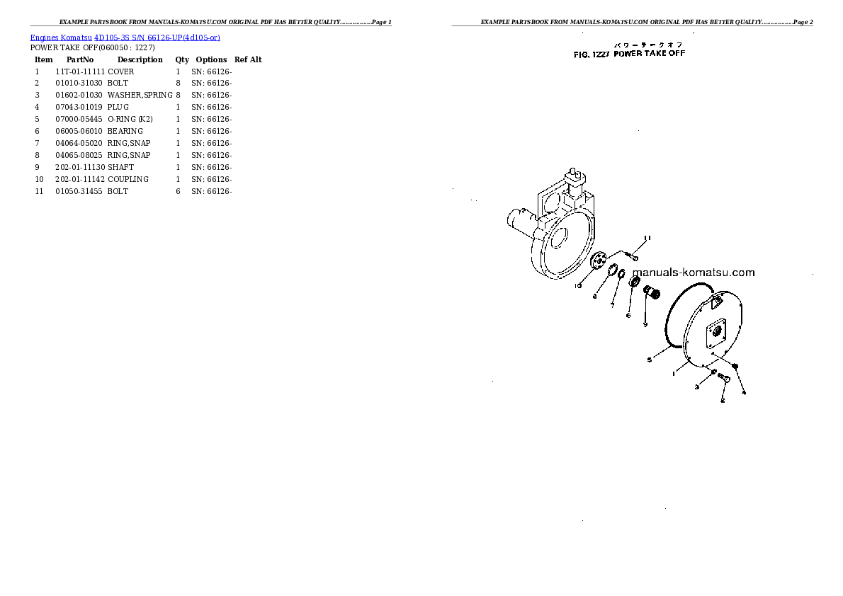 Protected: 4D105-3S S/N 66126-UP Partsbook
