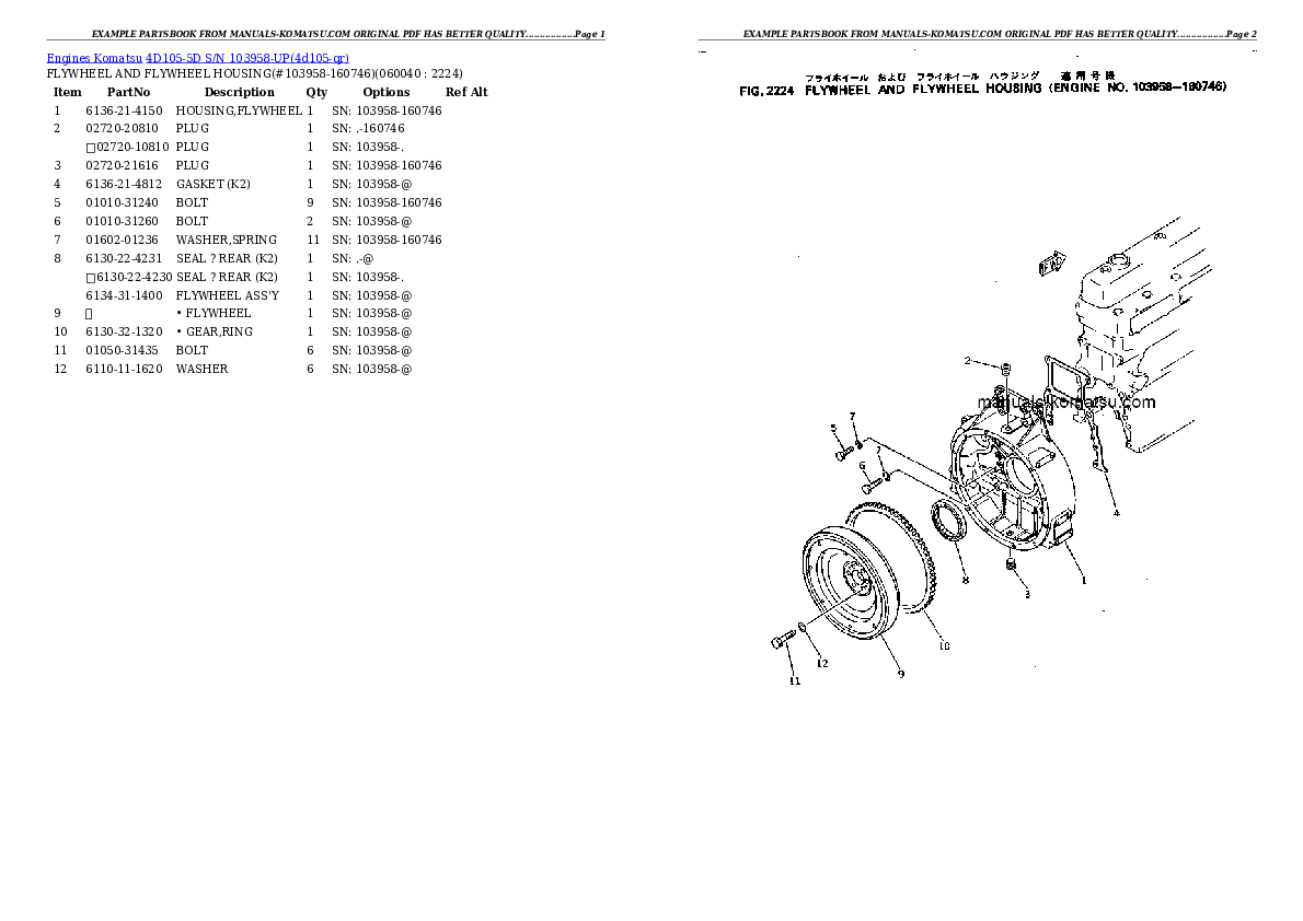 Protected: 4D105-5D S/N 103958-UP Partsbook