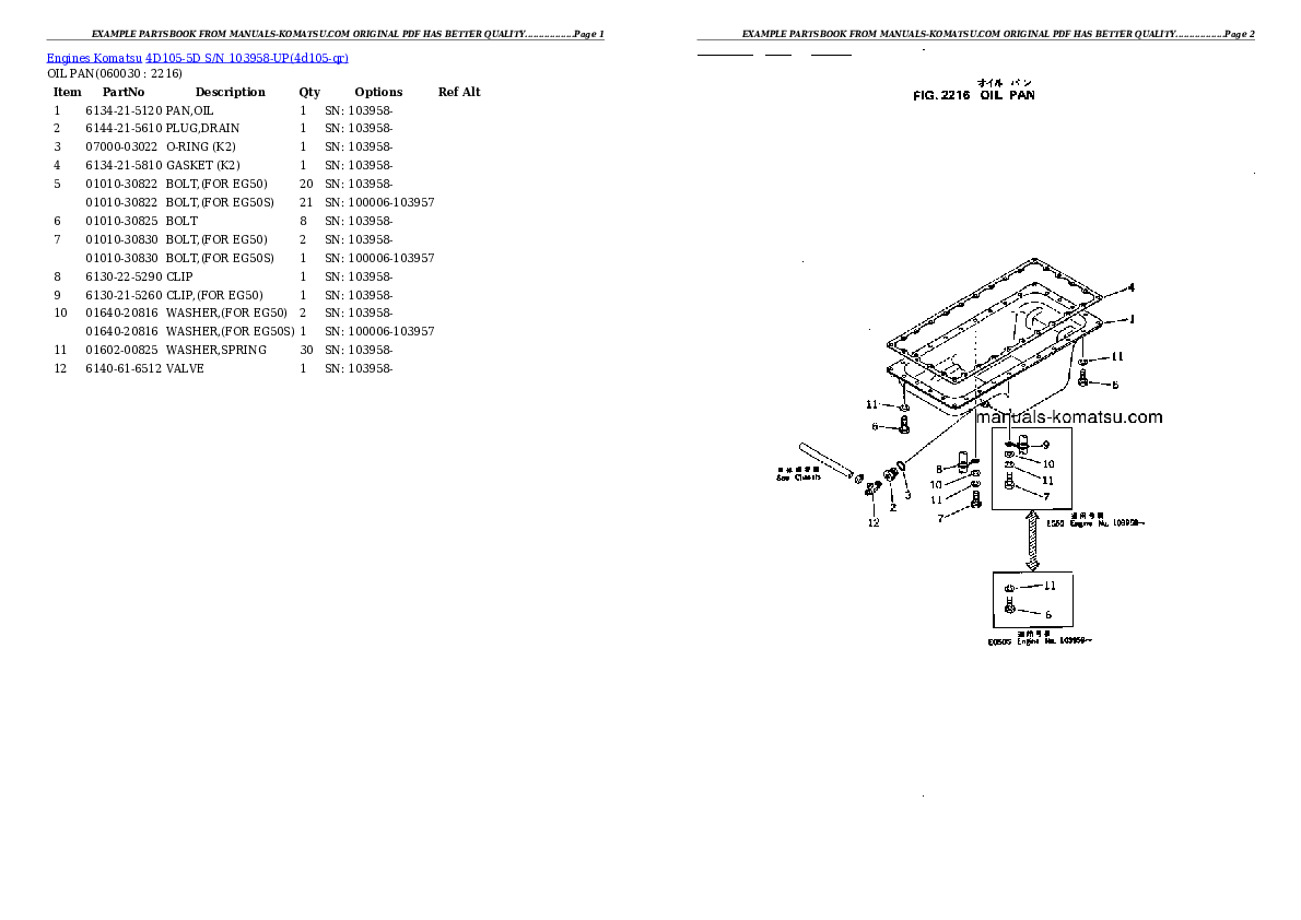 Protected: 4D105-5D S/N 103958-UP Partsbook